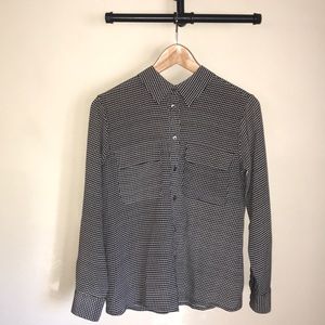 Black & White Silk Blouse